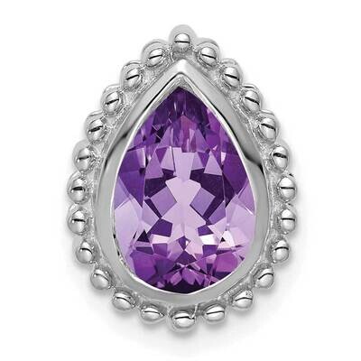 Pear Amethyst Chain Slide 14k White Gold PM7203-AM-W, MPN: PM7203-AM-W,