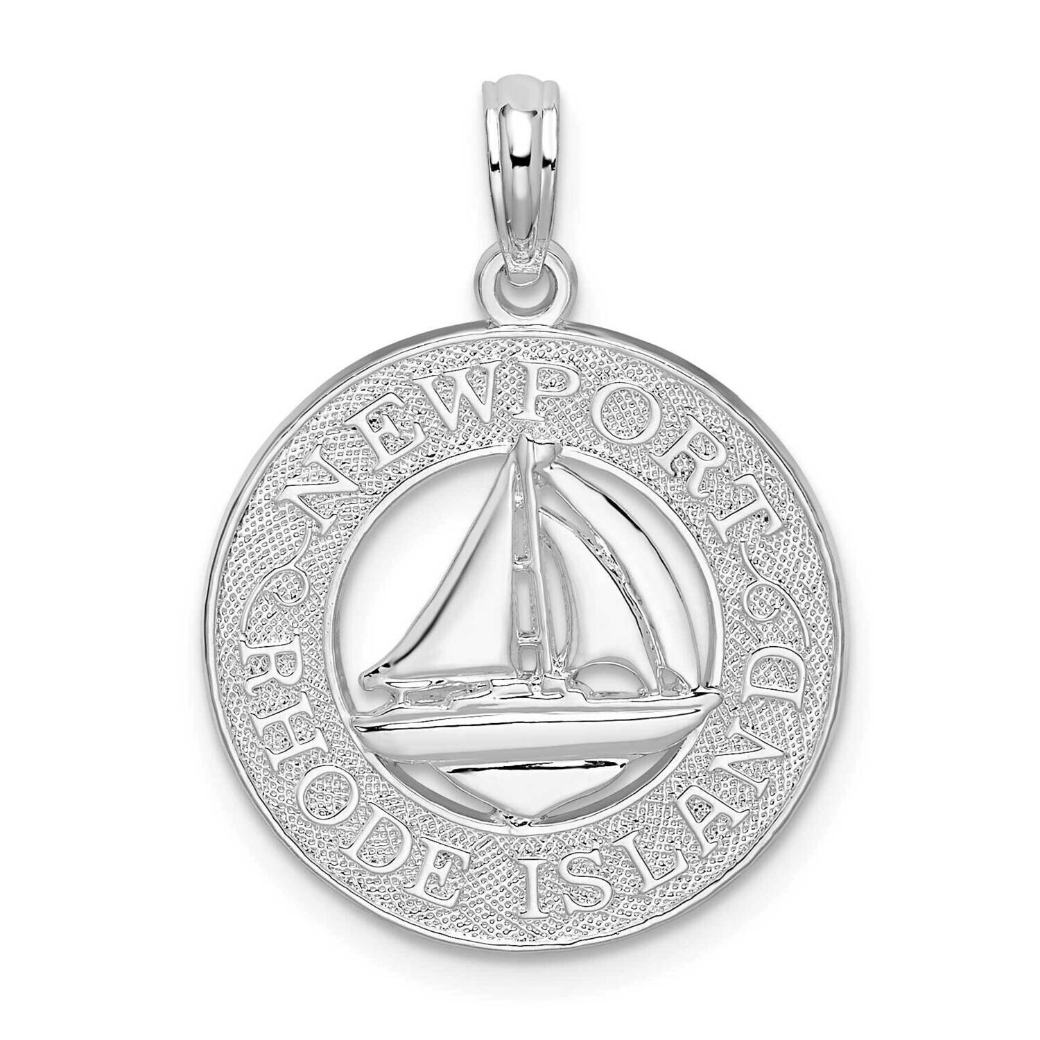 Newport Rhode IslSailboat Circle Pendant Sterling Silver QC10105, MPN: QC10105, 637218161324