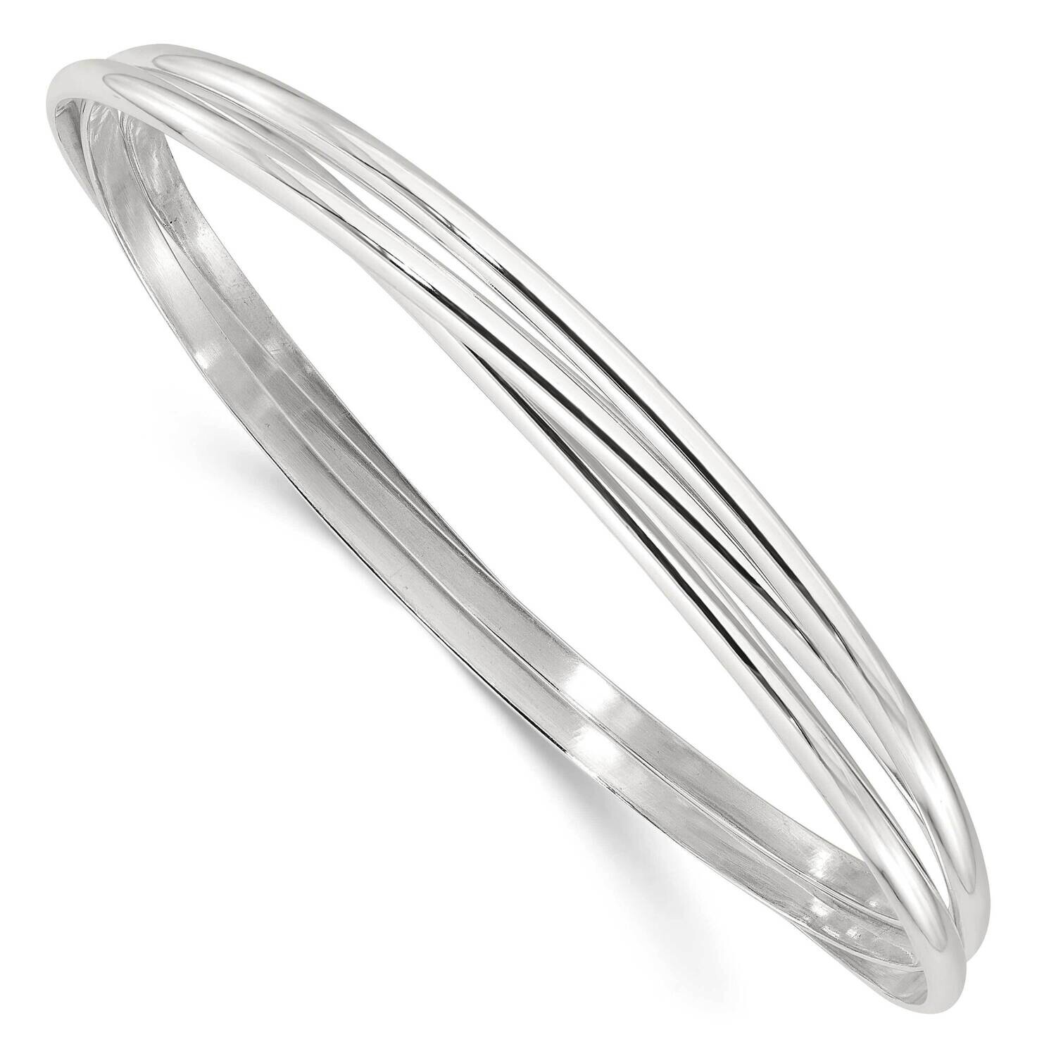Triple Intertwined Slip On Bangle Sterling Silver Polished QB1474, MPN: QB1474,
