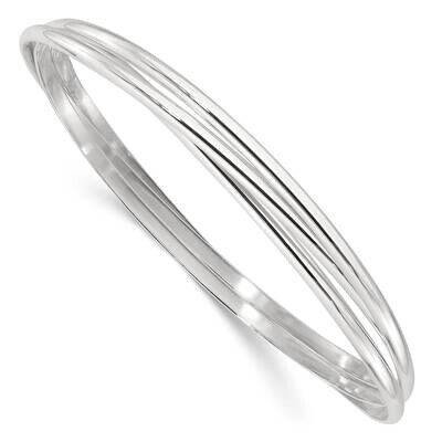 Triple Intertwined Slip On Bangle Sterling Silver Polished QB1474, MPN: QB1474,