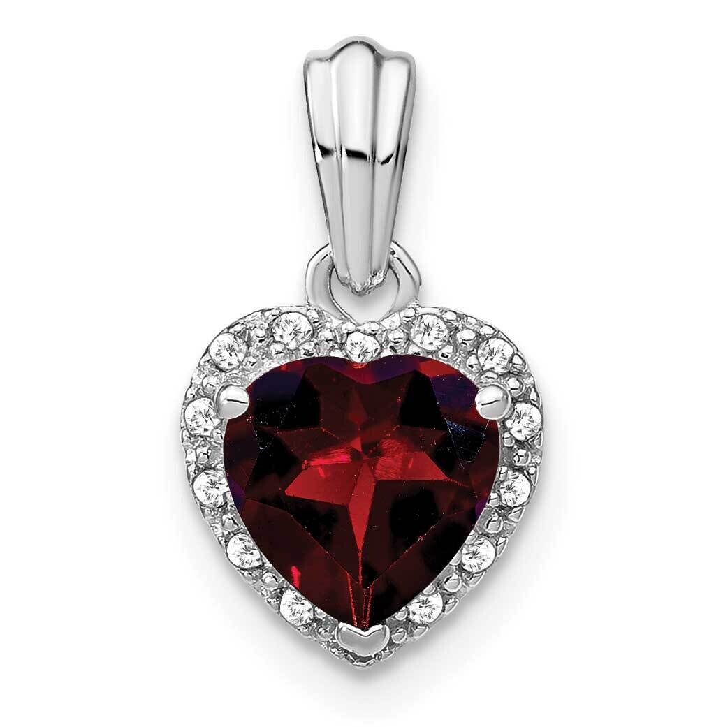 Garnet Diamond Pendant Sterling Silver Rhodium-Plated PM7400-GA-007-SSA, MPN: PM7400-GA-007-SSA,