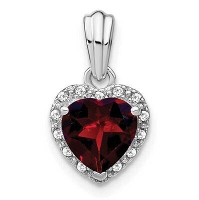 Garnet Diamond Pendant Sterling Silver Rhodium-Plated PM7400-GA-007-SSA, MPN: PM7400-GA-007-SSA,