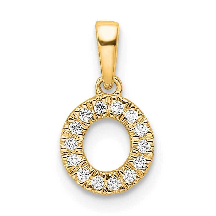 Diamond Letter O Initial Bail Pendant 10k Gold PM9797O-007-1YA, MPN: PM9797O-007-1YA,