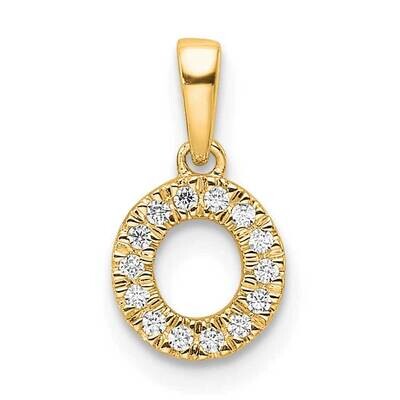 Diamond Letter O Initial Bail Pendant 10k Gold PM9797O-007-1YA, MPN: PM9797O-007-1YA,