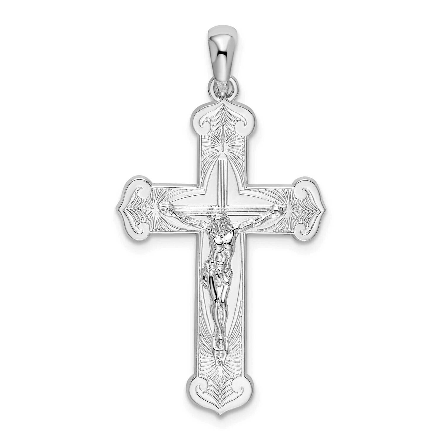 Budded Crucifix Pendant Sterling Silver Polished QC10306, MPN: QC10306, 637218172474