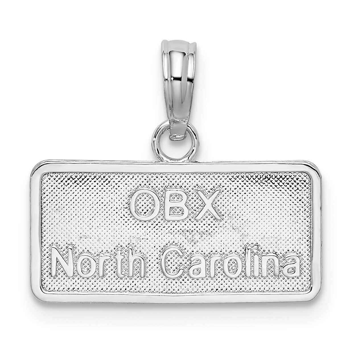 Obx North Carolina License Plate Pendant Sterling Silver QC10317