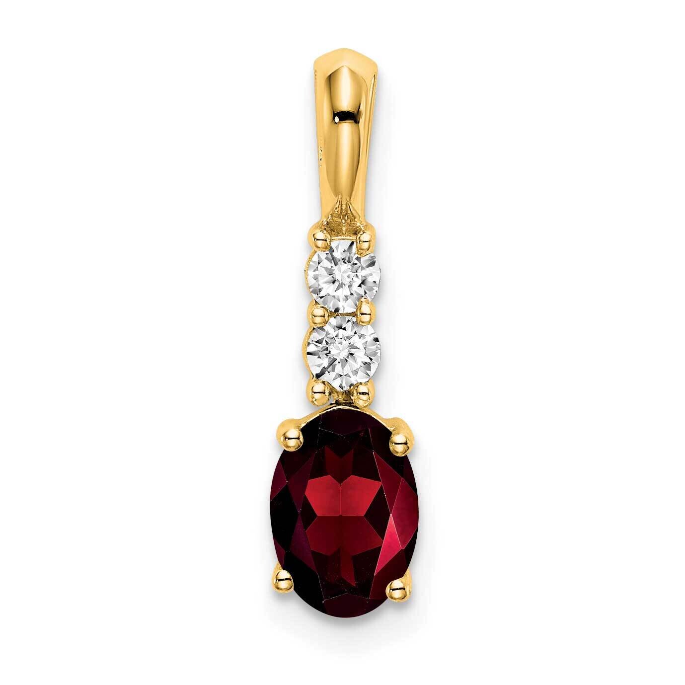 Oval Garnet Diamond Pendant 14k Gold PM7406-GA-013-YA, MPN: PM7406-GA-013-YA,