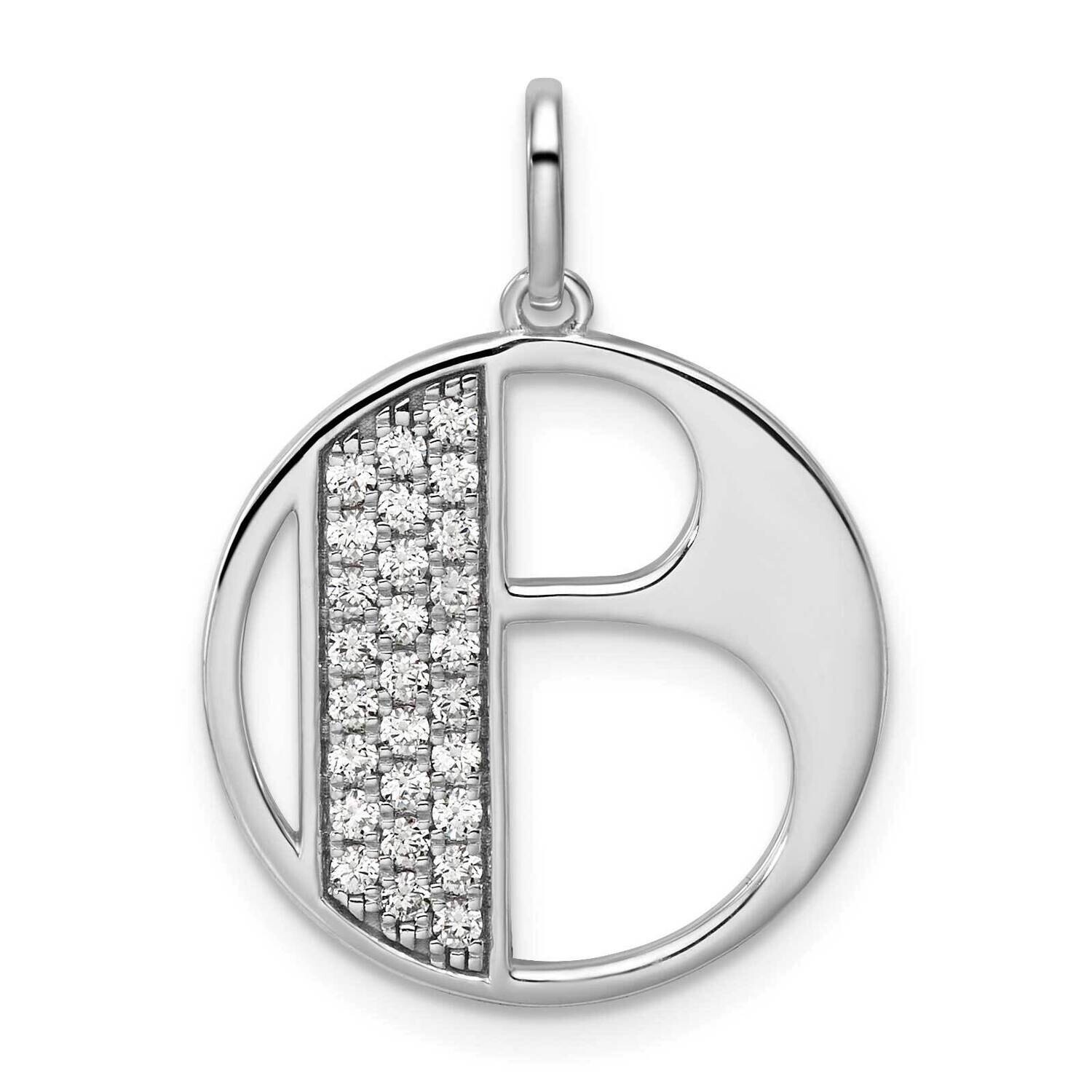 Gatsby Diamond Initial B Charm 14k White Gold PM9843B-028-WA, MPN: PM9843B-028-WA,