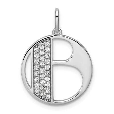 Gatsby Diamond Initial B Charm 14k White Gold PM9843B-028-WA, MPN: PM9843B-028-WA,