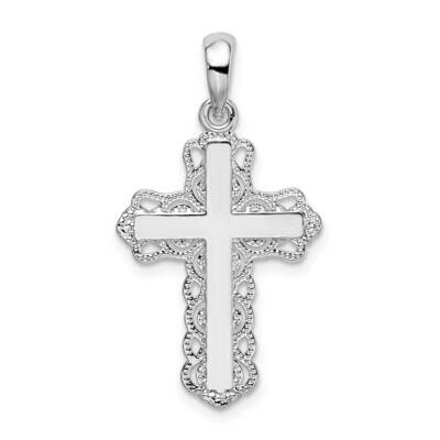 Lace-Edge Cross Pendant Sterling Silver Polished QC10285, MPN: QC10285, 637218172184