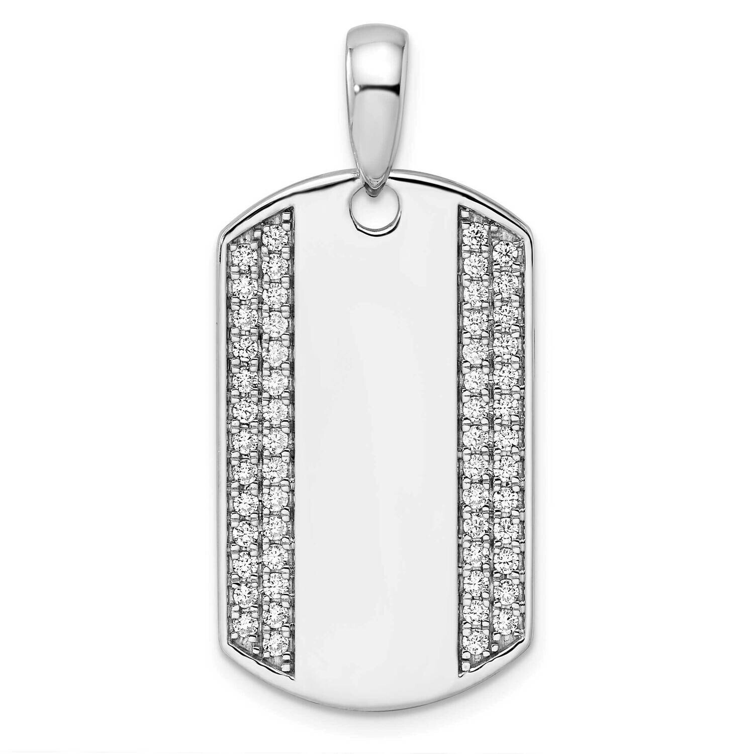 True Origin Men&#39;s 3/4 Carat Diamond Vs/Si D E F Dog Tag Pendant 14k White Gold PM9369-075-WLD, MPN:…