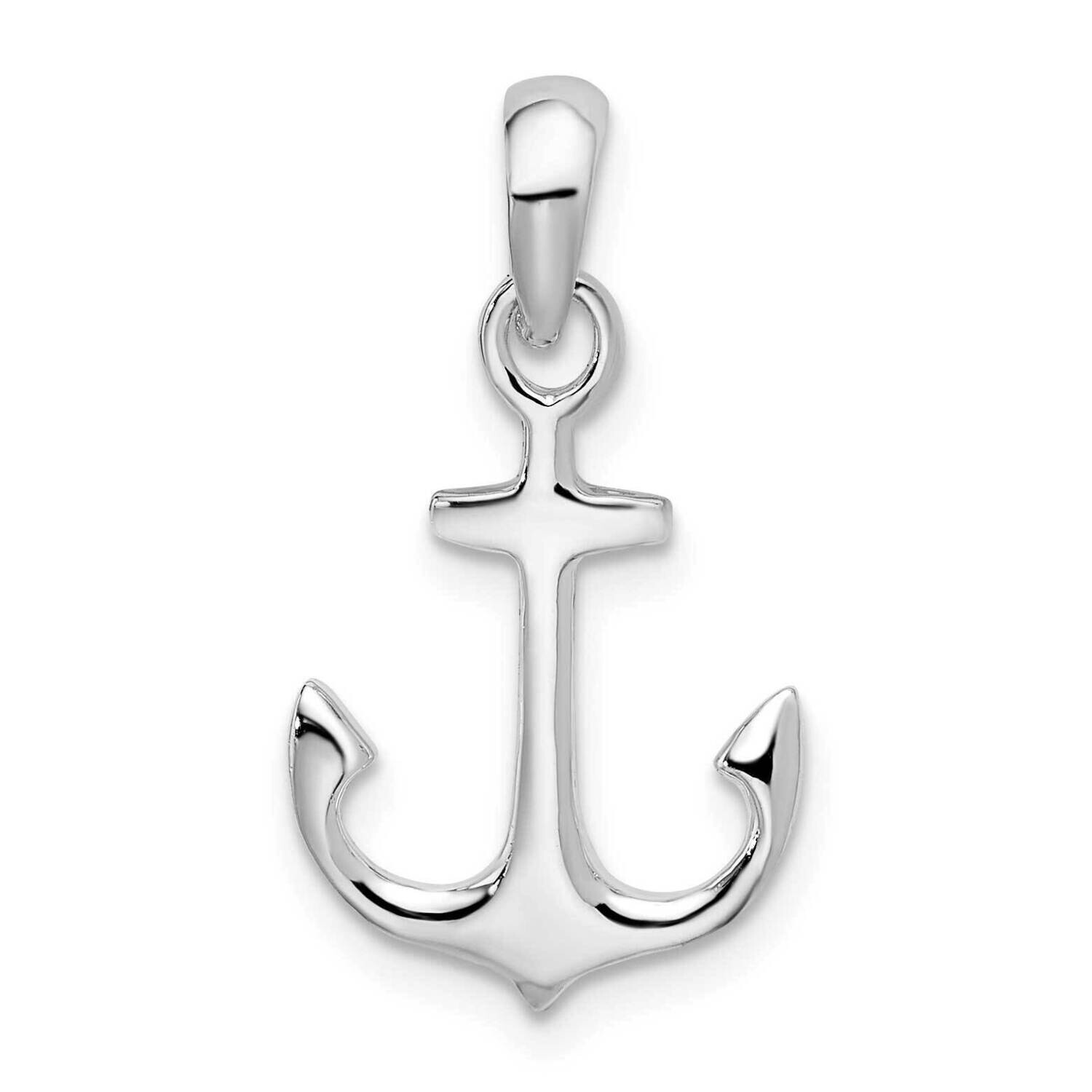 3D Anchor Pendant Sterling Silver Polished QC10341, MPN: QC10341, 637218173402
