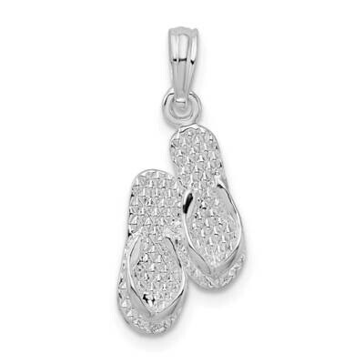 Antigua W.I. 3D Flip Flops Pendant Sterling Silver QC10200, MPN: QC10200, 637218169795