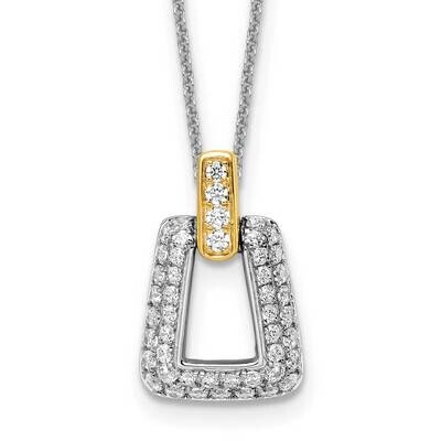 True Origin 5/8 Carat Diamond Vs/Si D E F Fancy 18 Inch Necklace 14k Two-Tone Gold PM8608-060-WYLD,…