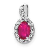 Oval Ruby Diamond Pendant 14k White Gold PM7188-RU-004-WA, MPN: PM7188-RU-004-WA,