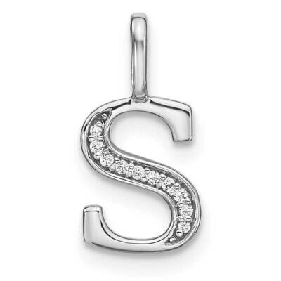 Diamond Lower Case Letter S Initial Pendant 14k White Gold PM8366S-003-WA, MPN: PM8366S-003-WA, 196…