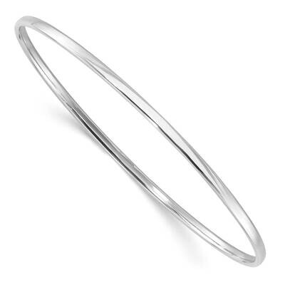 Polished 2.40mm Slip On Bangle Sterling Silver Rhodium-Plated QB1485, MPN: QB1485,