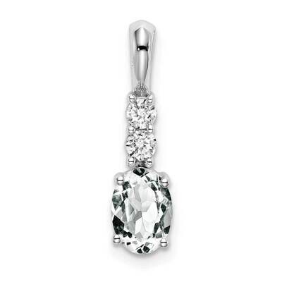 Oval White Topaz Diamond Pendant 14k White Gold PM7406-WT-013-WA, MPN: PM7406-WT-013-WA, 1911014002…