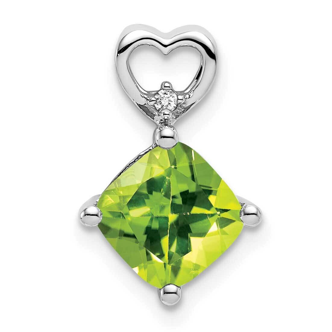 Peridot Diamond Heart Chain Slide 14k White Gold PM7399-PE-001-WA, MPN: PM7399-PE-001-WA, 191101400…