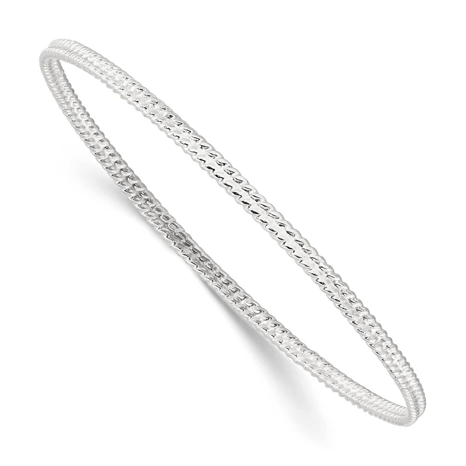 Textured Slip-On Bangle Bracelet Sterling Silver Polished QB1487