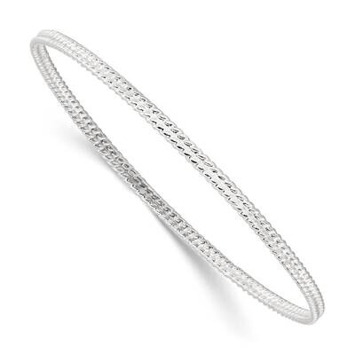 Textured Slip-On Bangle Bracelet Sterling Silver Polished QB1487, MPN: QB1487,