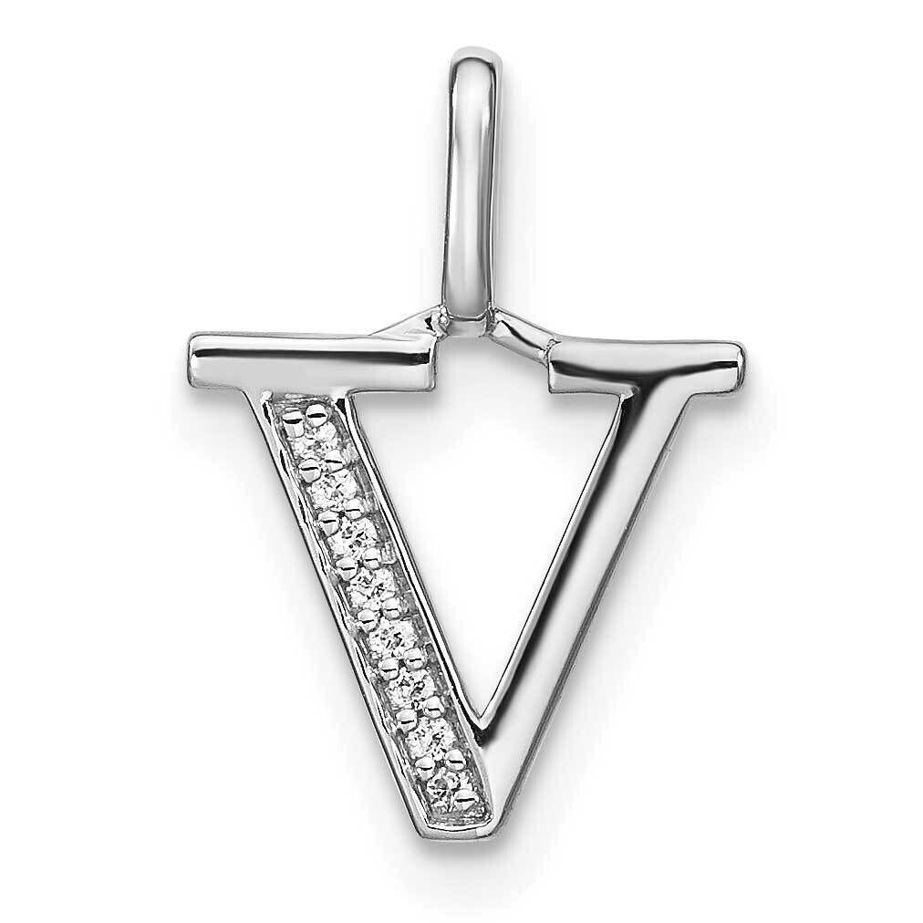 Diamond Lower Case Letter V Initial Pendant 14k White Gold PM8366V-003-WA, MPN: PM8366V-003-WA, 196…