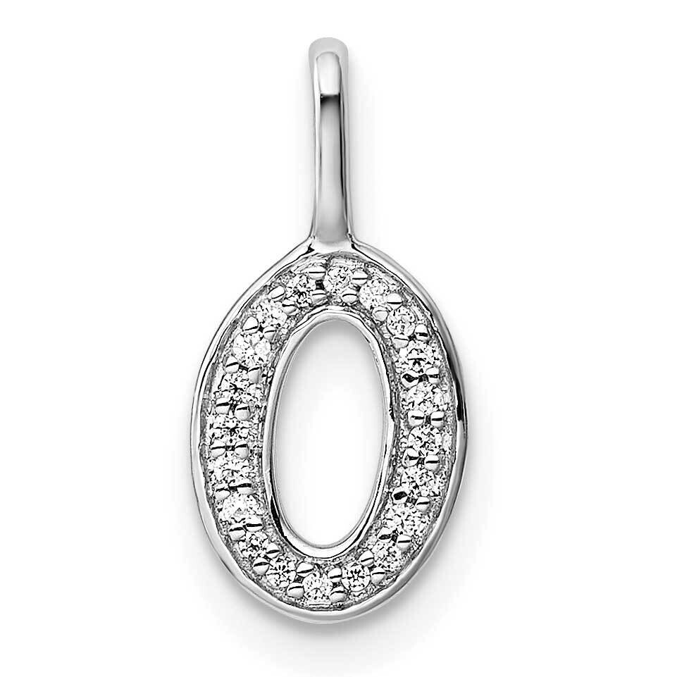 Diamond Number 0 Pendant 14k White Gold PM8367O-006-WA, MPN: PM8367O-006-WA, 196904071144