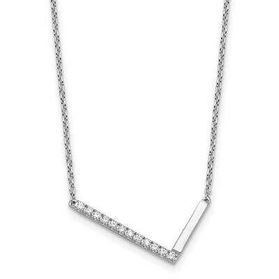 Sideways Diamond Initial L Necklace 14k White Gold PM9844L-014-WA, MPN: PM9844L-014-WA,