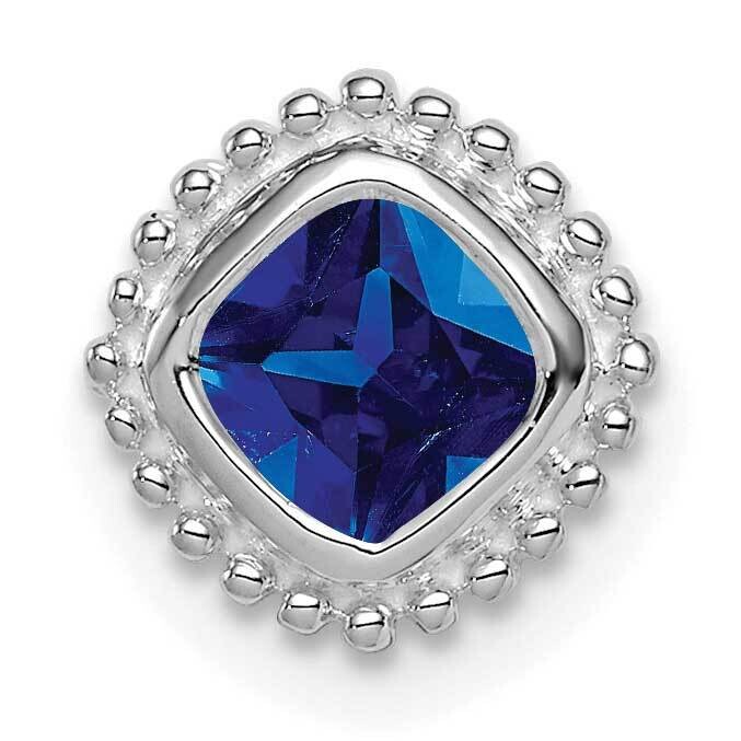 Cushion Sapphire Chain Slide 8.5 Inch 14k White Gold PM7201-SA-W, MPN: PM7201-SA-W,
