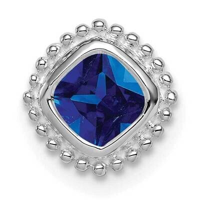 Cushion Sapphire Chain Slide 8.5 Inch 14k White Gold PM7201-SA-W, MPN: PM7201-SA-W,