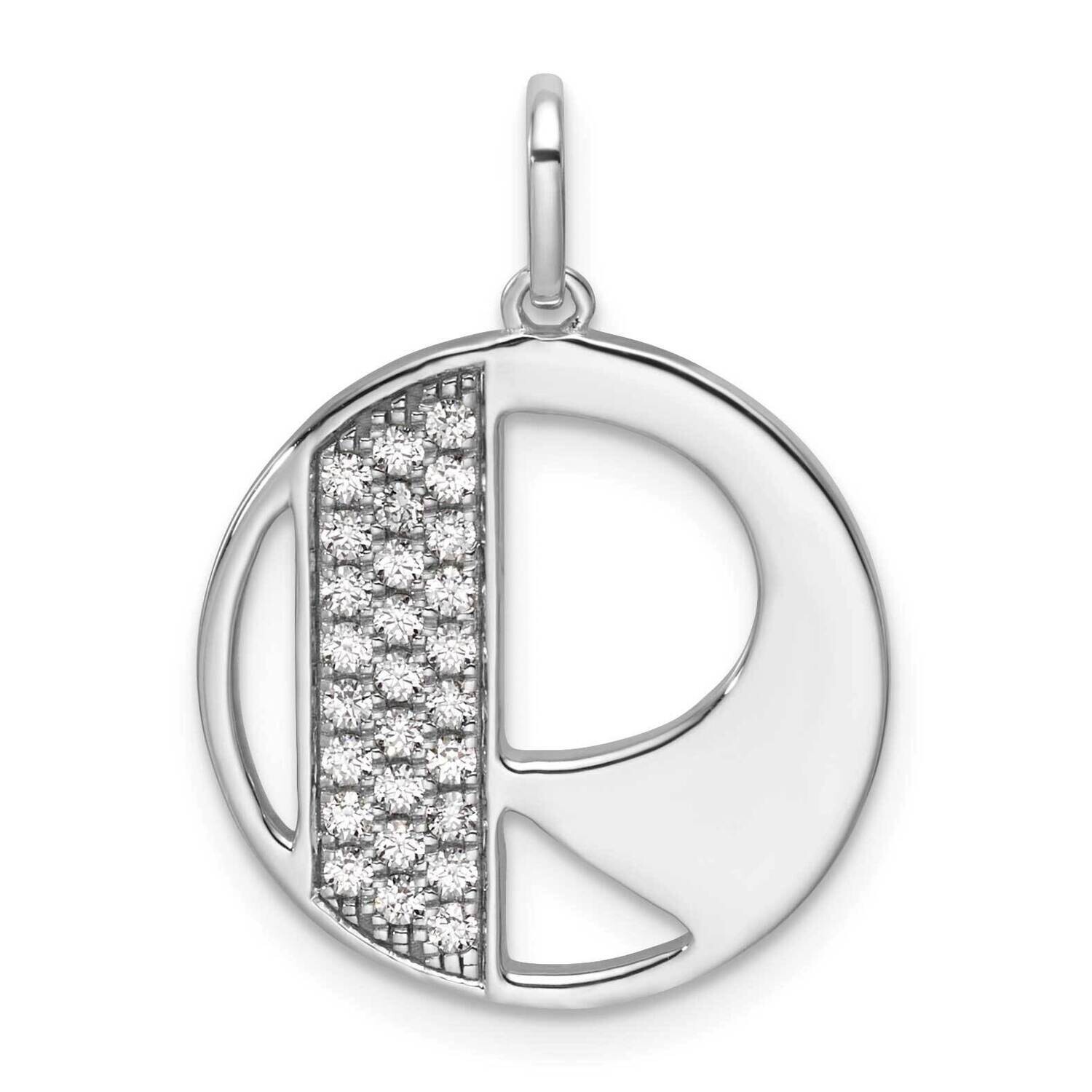 Gatsby Diamond Initial R Charm 14k White Gold PM9843R-028-WA, MPN: PM9843R-028-WA,