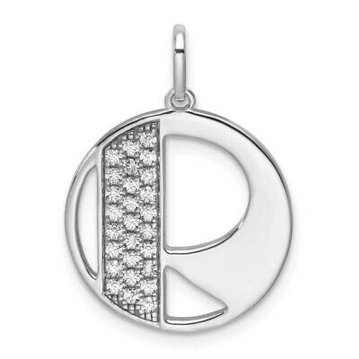 Gatsby Diamond Initial R Charm 14k White Gold PM9843R-028-WA, MPN: PM9843R-028-WA,