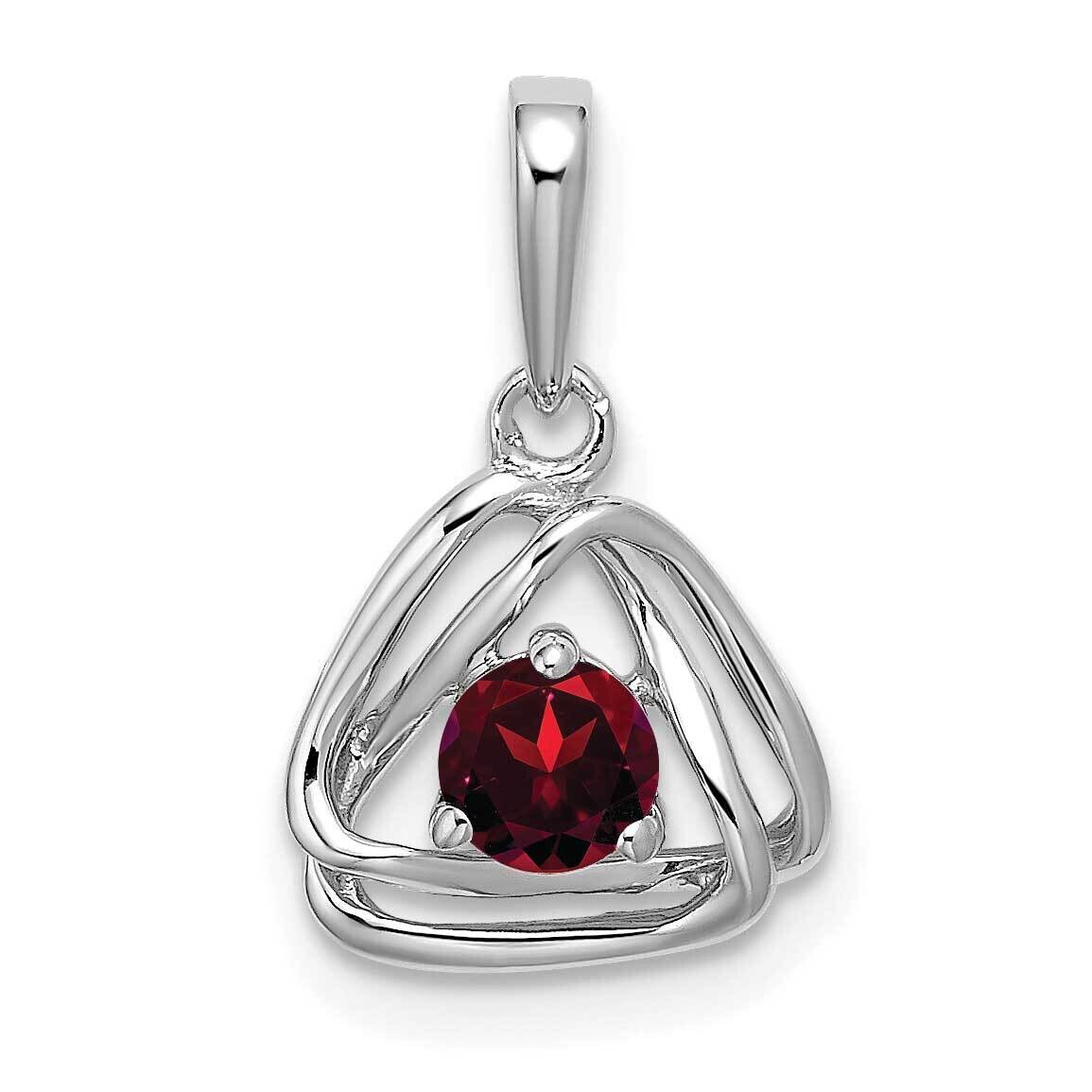 Garnet Triangle Pendant 14k White Gold PM7395-GA-W, MPN: PM7395-GA-W, 191101400599