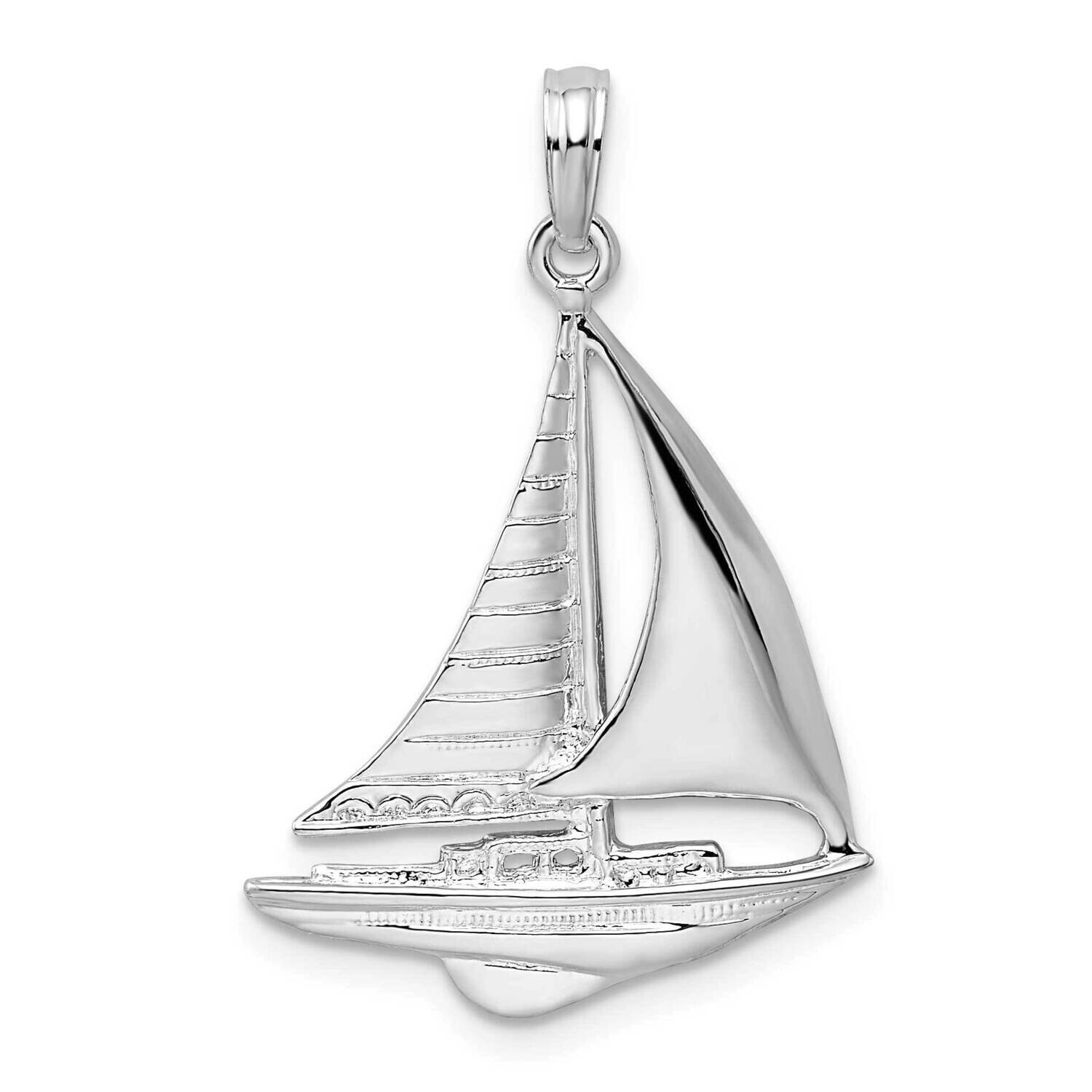 Sailboat Pendant Sterling Silver Polished QC10156, MPN: QC10156, 637218167661