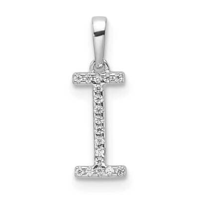 Diamond Letter I Initial Pendant 14k White Gold PM9798I-005-WA, MPN: PM9798I-005-WA,