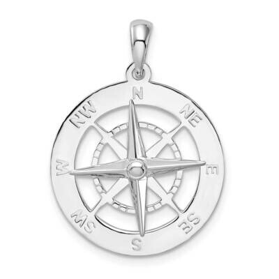 Nautical Compass Pendant Sterling Silver Polished QC10425 by Men&#39;s Jewelry and Accessories, MPN: QC…