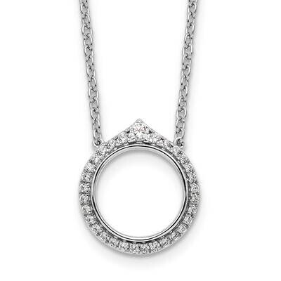 Fancy Circle Diamond 18 Inch Necklace 14k White Gold PM9946-025-WA-18, MPN: PM9946-025-WA-18,