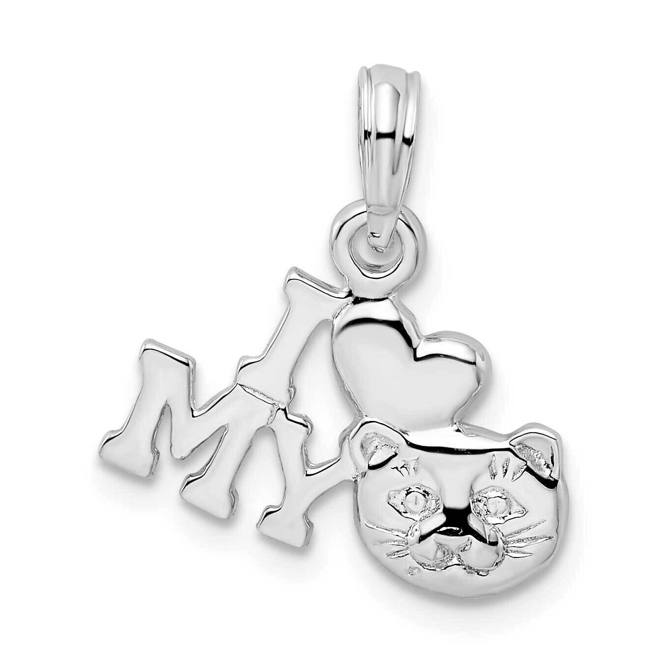 I Heart My Cat Pendant Sterling Silver Polished QC10455, MPN: QC10455, 637218180523