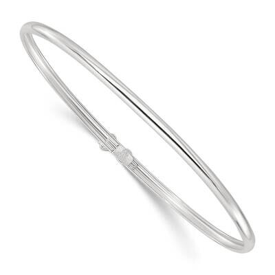 Flexible Bangle Bracelet Sterling Silver Polished QB1491, MPN: QB1491,
