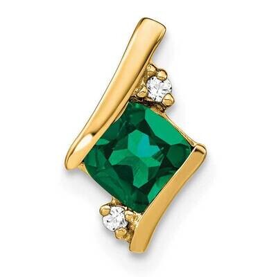 Cushion Cr. Emerald Diamond Chain Slide 10k Gold PM7398-CEM-002-1YA, MPN: PM7398-CEM-002-1YA,
