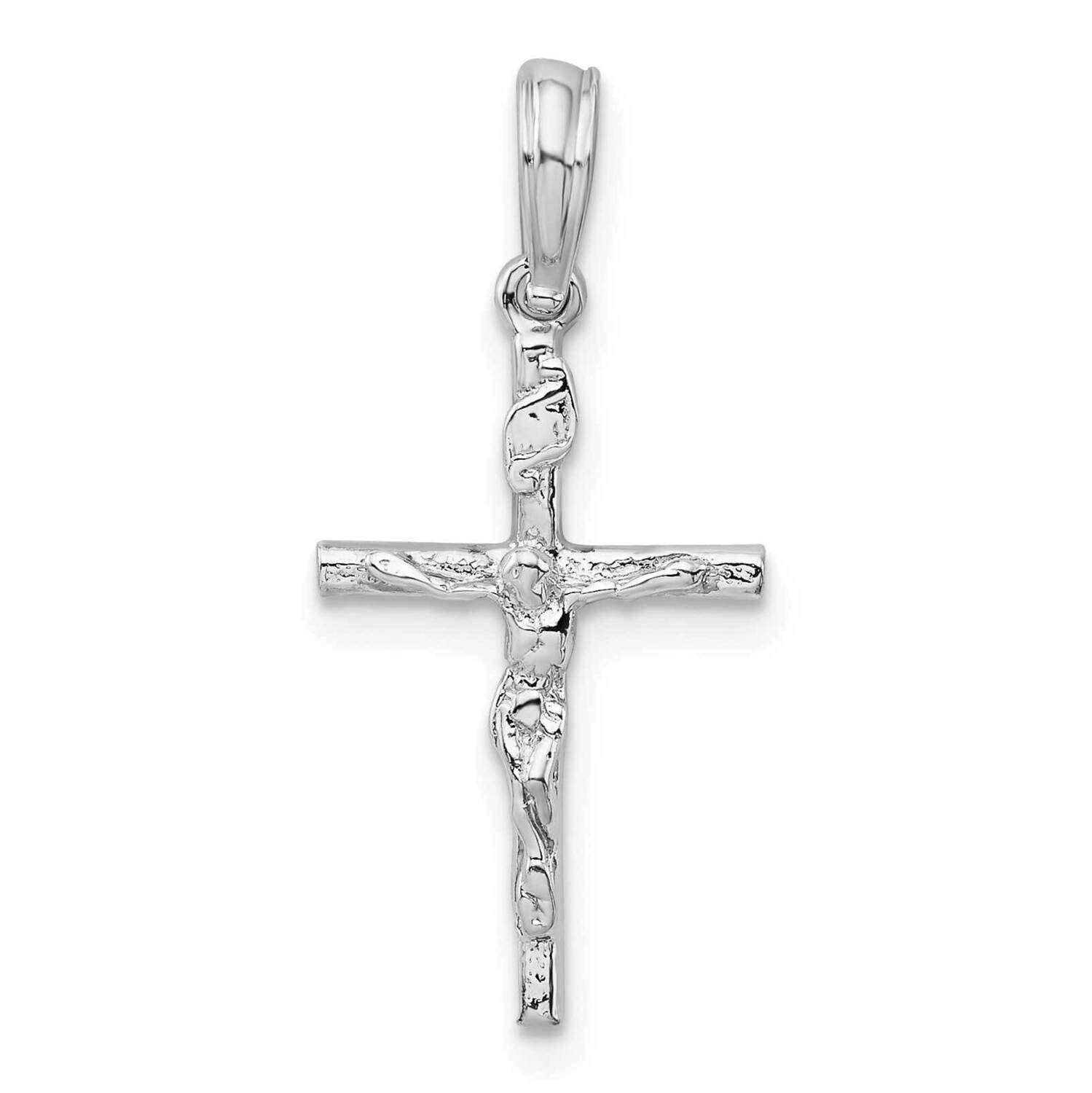 Thin Crucifix Pendant Sterling Silver Polished QC10473, MPN: QC10473, 637218181704