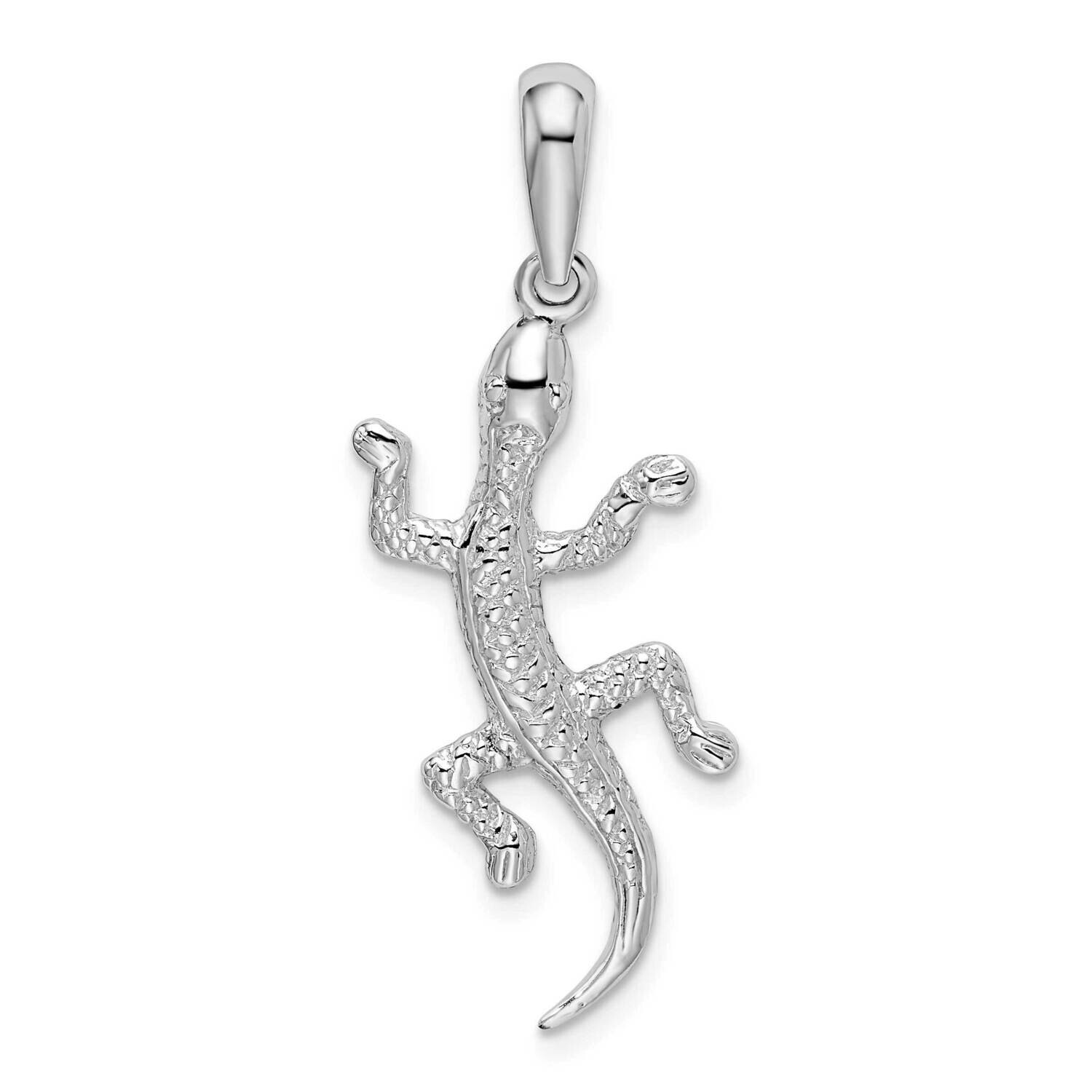 Textured Gecko Pendant Sterling Silver Polished QC10016, MPN: QC10016, 637218155798