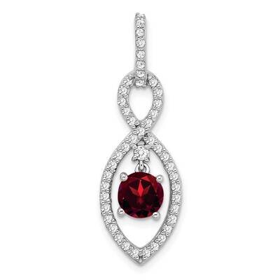 Garnet Diamond Pendant 14k White Gold PM7111-GA-039-WA, MPN: PM7111-GA-039-WA,