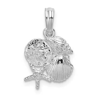 Shell Cluster Pendant Sterling Silver Polished QC10414, MPN: QC10414, 637218178650