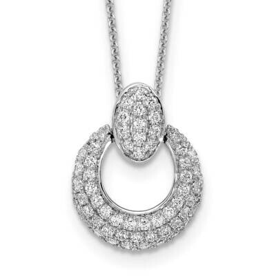 True Origin 5/8 Carat Diamond Vs/Si D E F Fancy Circle 18 Inch Necklace 14k White Gold PM8606-064-W…
