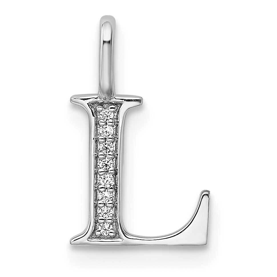 Diamond Letter L Initial Pendant 14k White Gold PM8365L-003-WA, MPN: PM8365L-003-WA, 196904072226