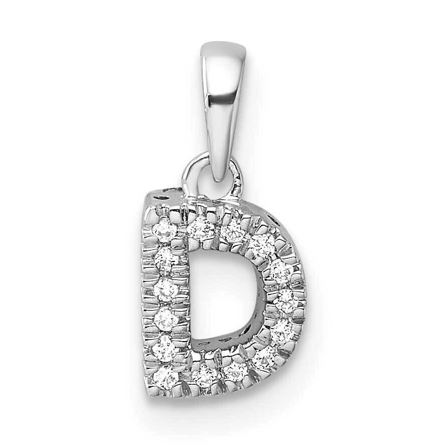 Diamond Letter D Initial Bail Pendant 14k White Gold PM9797D-006-WA, MPN: PM9797D-006-WA,