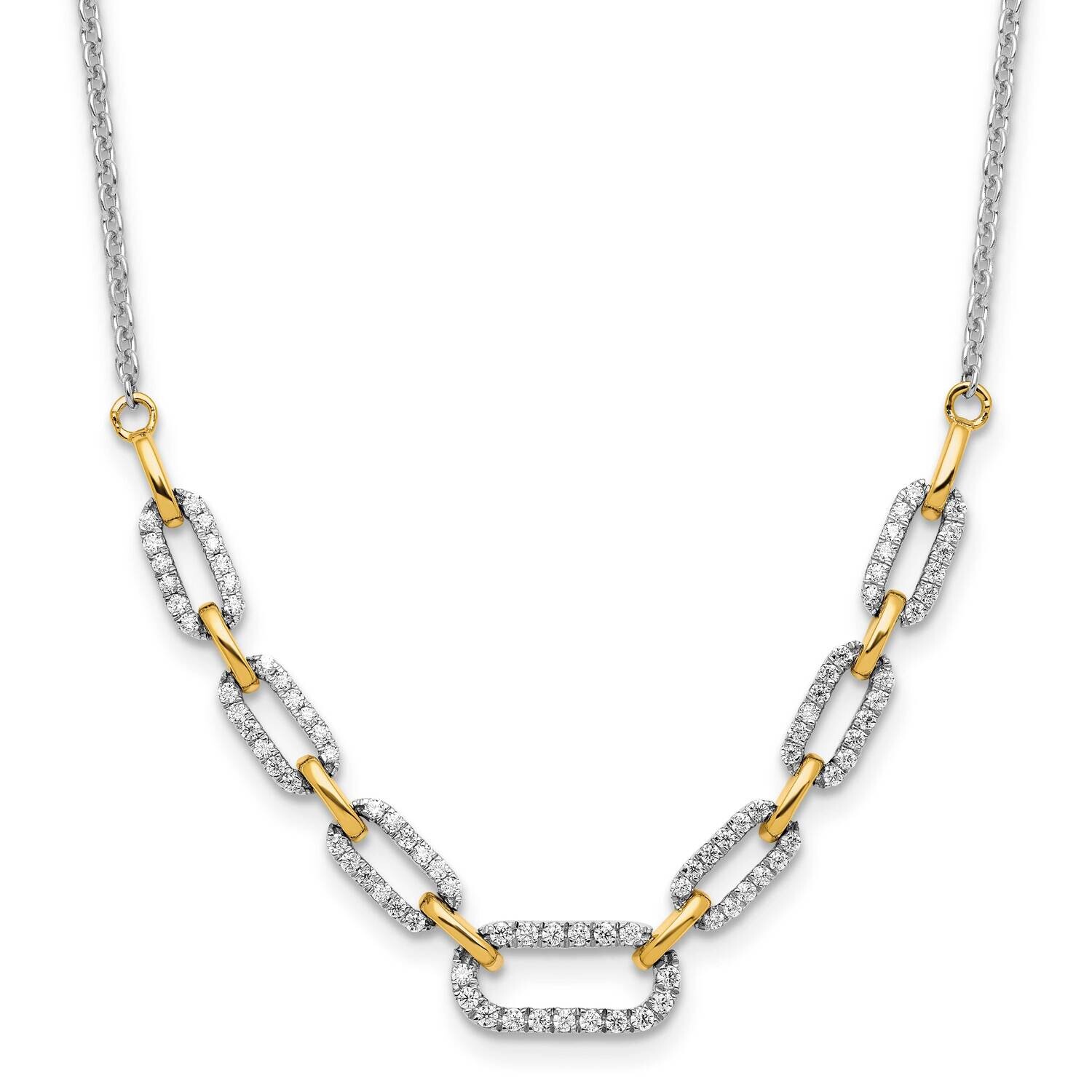 Diamond Fancy Link Necklace 14k Two-Tone Gold PM9676-050-WYLG