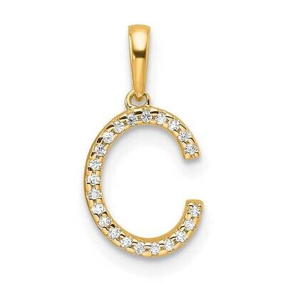 Diamond Letter C Initial Pendant 10k Gold PM9798C-007-1YA, MPN: PM9798C-007-1YA,
