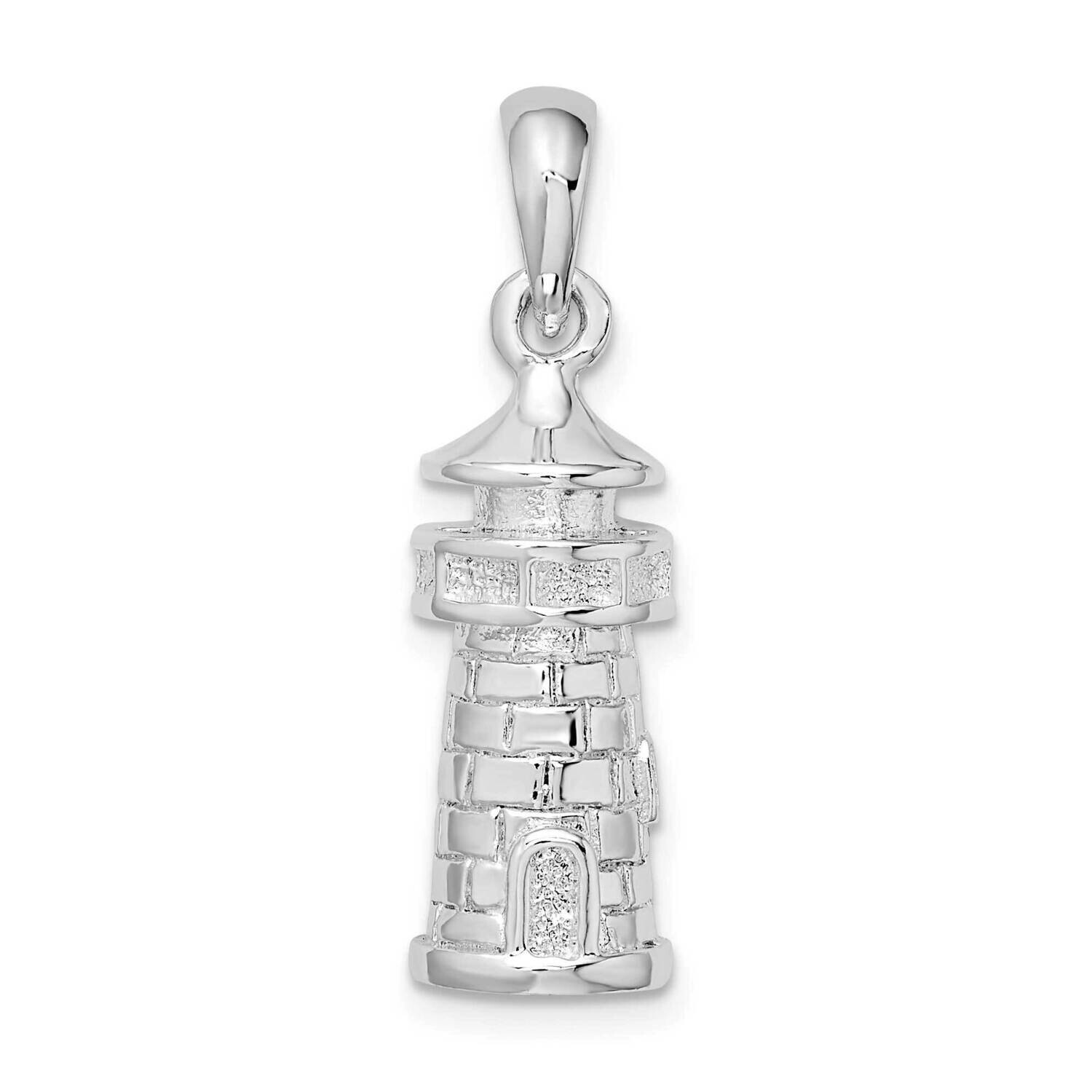 3D Lighthouse Pendant Sterling Silver Polished QC10551, MPN: QC10551, 637218184040